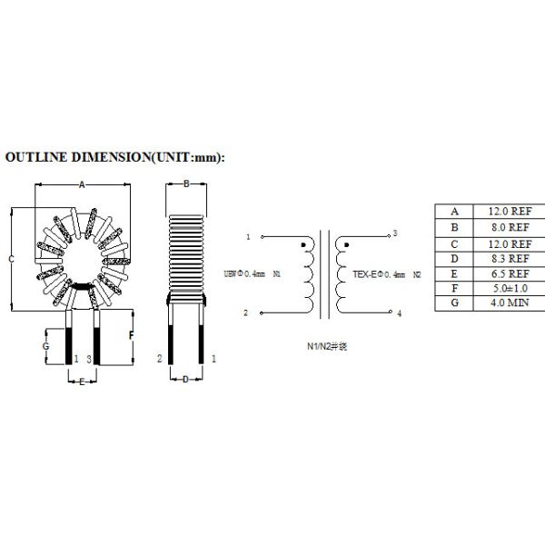 Bifilar Winding Toroidal Choke Coil T10 * 5 * 6.5C Core Low Leakage Inductance