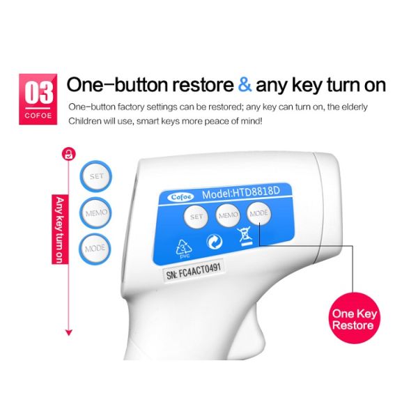 Hot selling Backlight Digital Non contact forehead infrared thermometer
