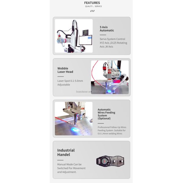 5axis / 6 Axis Automatic Metal Stainless Steel Fiber Laser Welding Machine 1000W 1500W 2000W 3000W