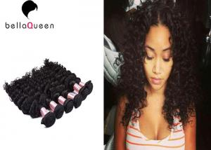 China Grade 7A Brazilian Virgin Human Hair , Natural Black Curly Weave Hair on sale