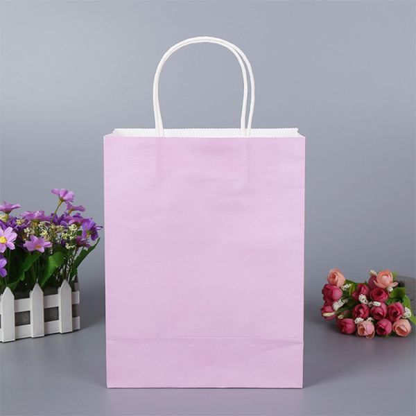 Fashion Recycled Kraft Custom Brown Paper Bags With Logo Shopping Support