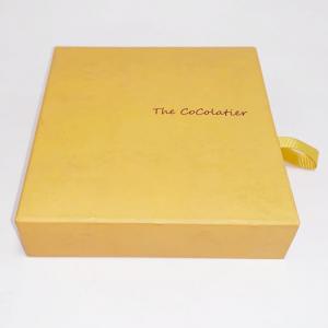 Yellow Color Jewelry Paper Box Recycled Paper Jewelry Boxes Environment Friendly