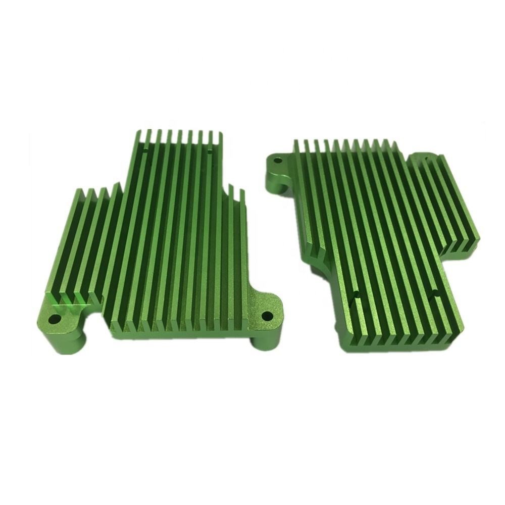 China Green Anodizing OEM CNC Milling Aluminium CNC Machined Heatsink Parts on sale