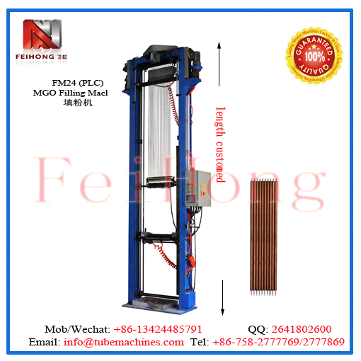 Three center-guarantee filling machine for tubular heaters