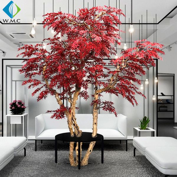 Quality Red Leaf Artificial Maple Tree For Garden Zen Ornament 3m Height Customized Design for sale