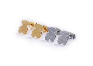 Touch Love Gold Plated Stainless Steel Earrings For Girls OEM / ODM Available