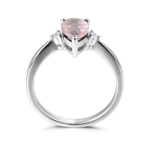 Sterling Silver Green Spinel Ring Fashionable Pear Shape Solitaire Wedding