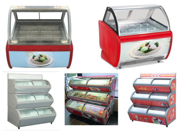 Dynamic Cooling Ice Cream Display Showcase R404a Refrigerant Digital Thermostat