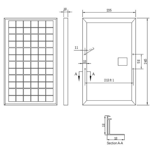 Waterproof 10 Watt Polycrystalline Silicon Solar Cells Safe Operation