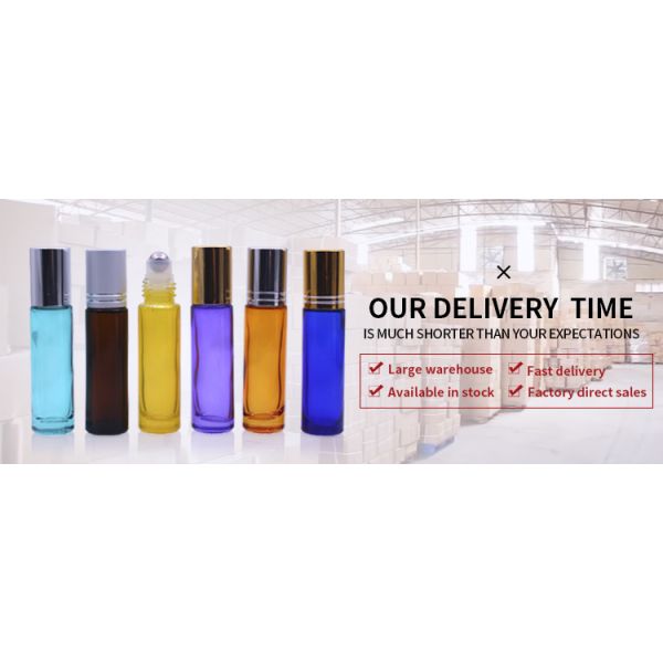 Clear Frosted OEM Glass Roll On Bottles 10ml For Oil With Silver Cover