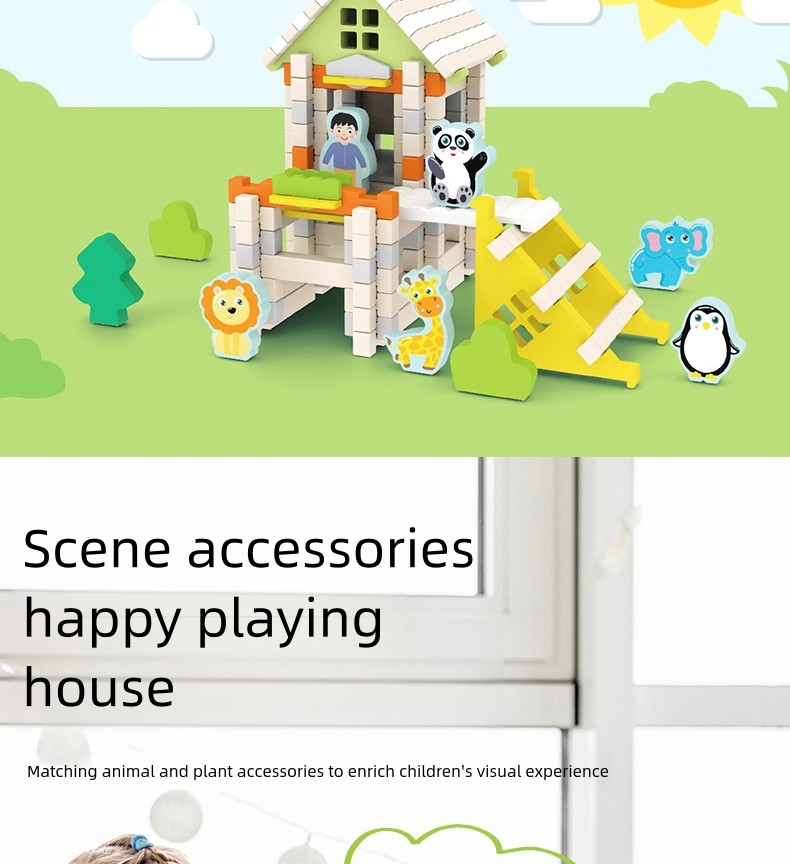 Children Learning Toys Building Block Educational Diy Mortise and Tenon Building Blocks Montessori Kids Stacking Wooden Toy