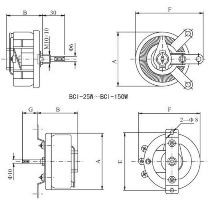 High Power Wirewound Potentiometer Rotary Rheostat Disk Ceramic Variable Resistor 25W 50W BC1-50W BC1