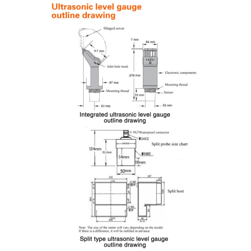 Split-type Ultrasonic Liquid Level Gauge