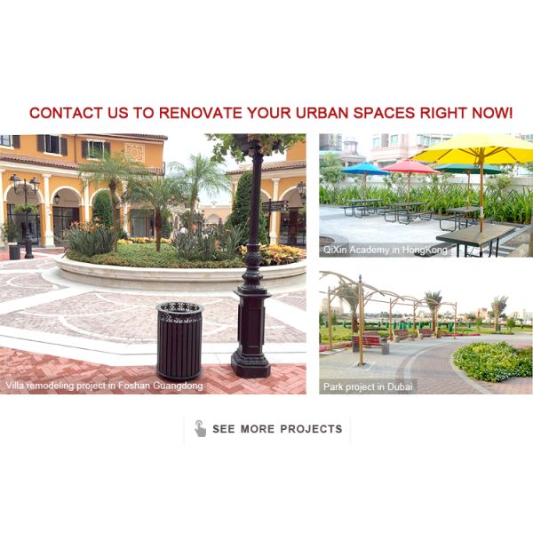 Metal Hardwood Street Outdoor Waste Bin With 450x450x750mm Size