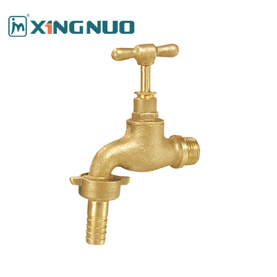 sand blasting brass male threaded for garden original color -10-110.C Lever Handle Brass Bibcock in Modern Nickel