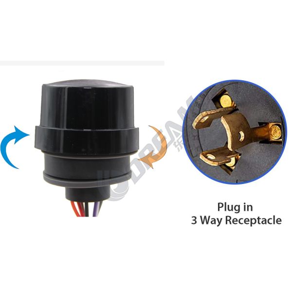 Photocell Sensor With Auto On Off Photo Control & IP65 Photoelectric Sensor Receptacle Set For Outdoor LED Lighting