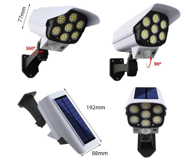 Quality Door Sensor 77 LED Simulation Monitoring Security Lighting Solar Motion Sensor Simulation Camera Solar Wall Lamp for sale