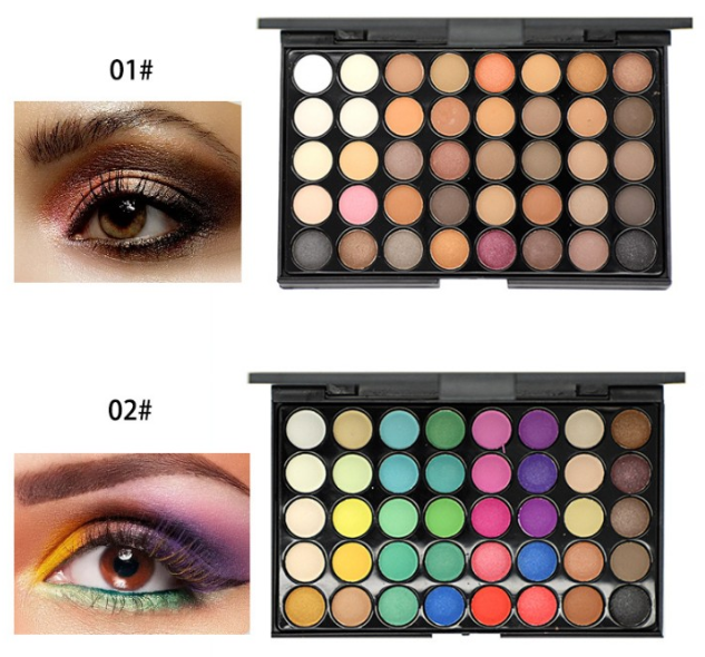 MSDS Natural Organic 40 Color Eyeshadow Palette For Brown Eyes