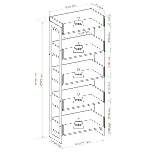 Rustic Wooden Metal Shelving Display Rack Shelf For Home Office