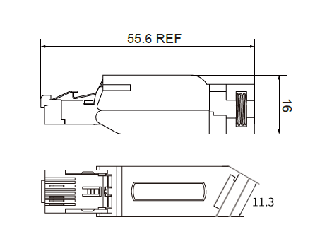 IP20 Fast Connect Field Wireable RJ45 Connector Plug 4 Pin 100MBit/S Metal Housing