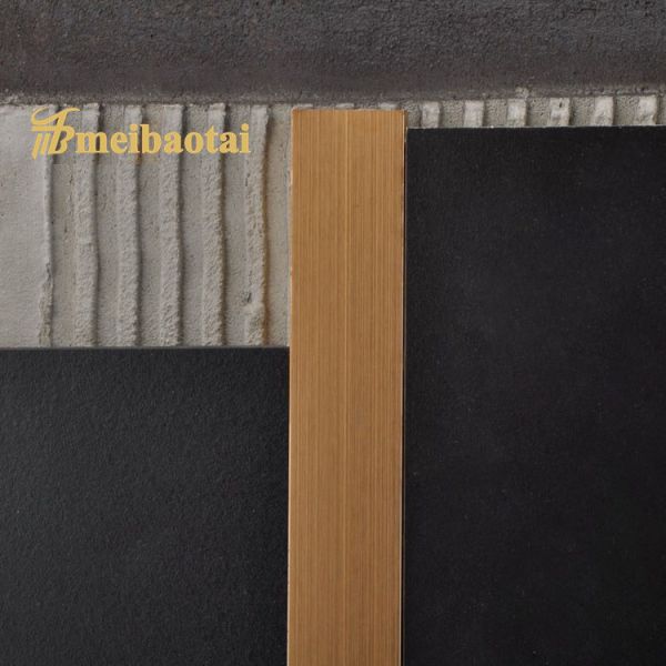 7c PVC Stainless Steel Floor Transition Strip U Edging 0.65mm Thickness