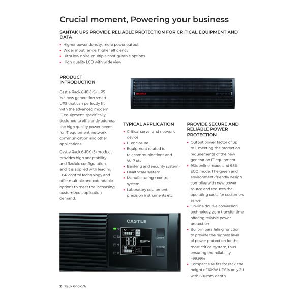 36V/72V/96V Battery Voltage On-line 1KVA 2U Rack Mounted Single Phase High Frequency Ups