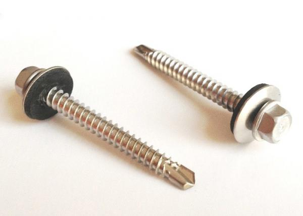 Quality Hex Flange Stainless Steel Screws , Washer Head Self Drilling Sheet Metal Screws With EPDM for sale