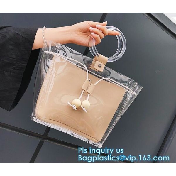 Beauty Flower Color PVC tote shopping bag, PVC Coating 600D Polyester Tote Bag Grocery Bag with Zipper Closing, handle