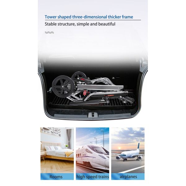 Aircraft Model Foldable Lightweight Manual Wheelchair Aluminum Steel Wheelchair Ultralight Wheelchair