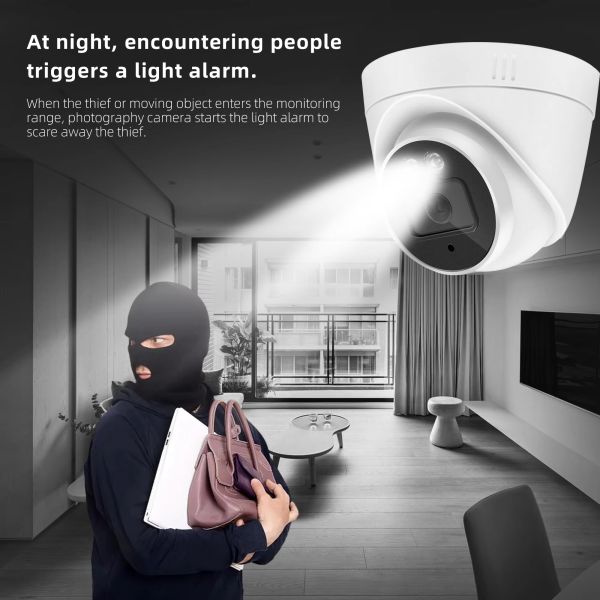 IP Network HD Full Color Camera with Audio AI Human Detect Dome Smart IR POE Camera Night Vision CCTV Camera