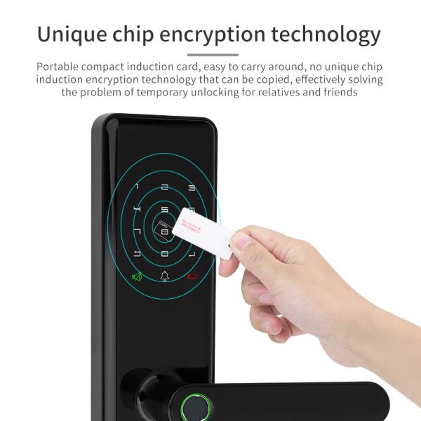 Fingerprint Tuya Smart Door Lock Remote Control Unlock Touch With Voice Prompts