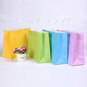 China Elegant Stylish Brown Paper Carrier Bags , Colored Paper Bags With Handles on sale