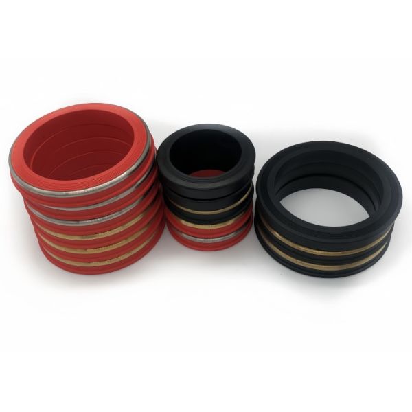 Nitrile 80 Shore A 4 Inch Hammer Union Lip Seal Rings With Stainless Steel Backing