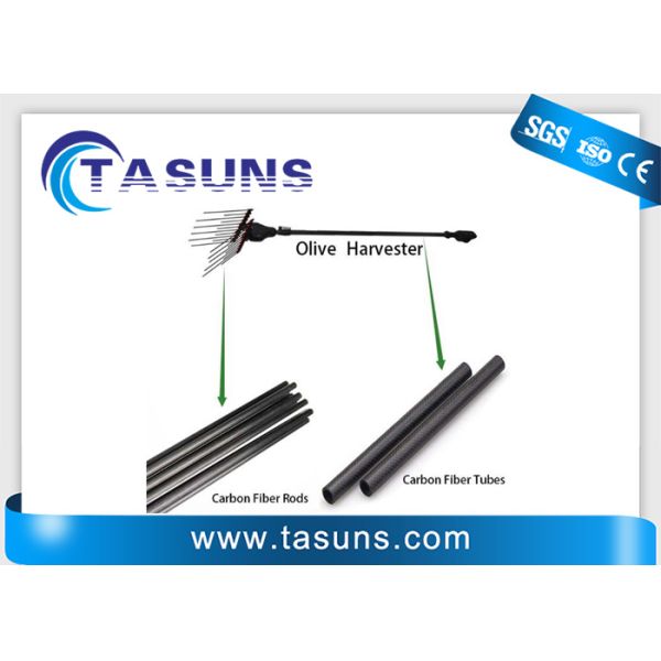 Pultruded 350mm Solid Carbon Fiber Rod For Olive Harvester Teeth