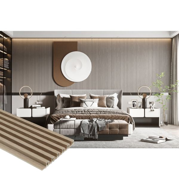 Hotel Residential WPC Wood Interior Decoration Great Wall Panels Decorative WPC Fluted Wall Panel