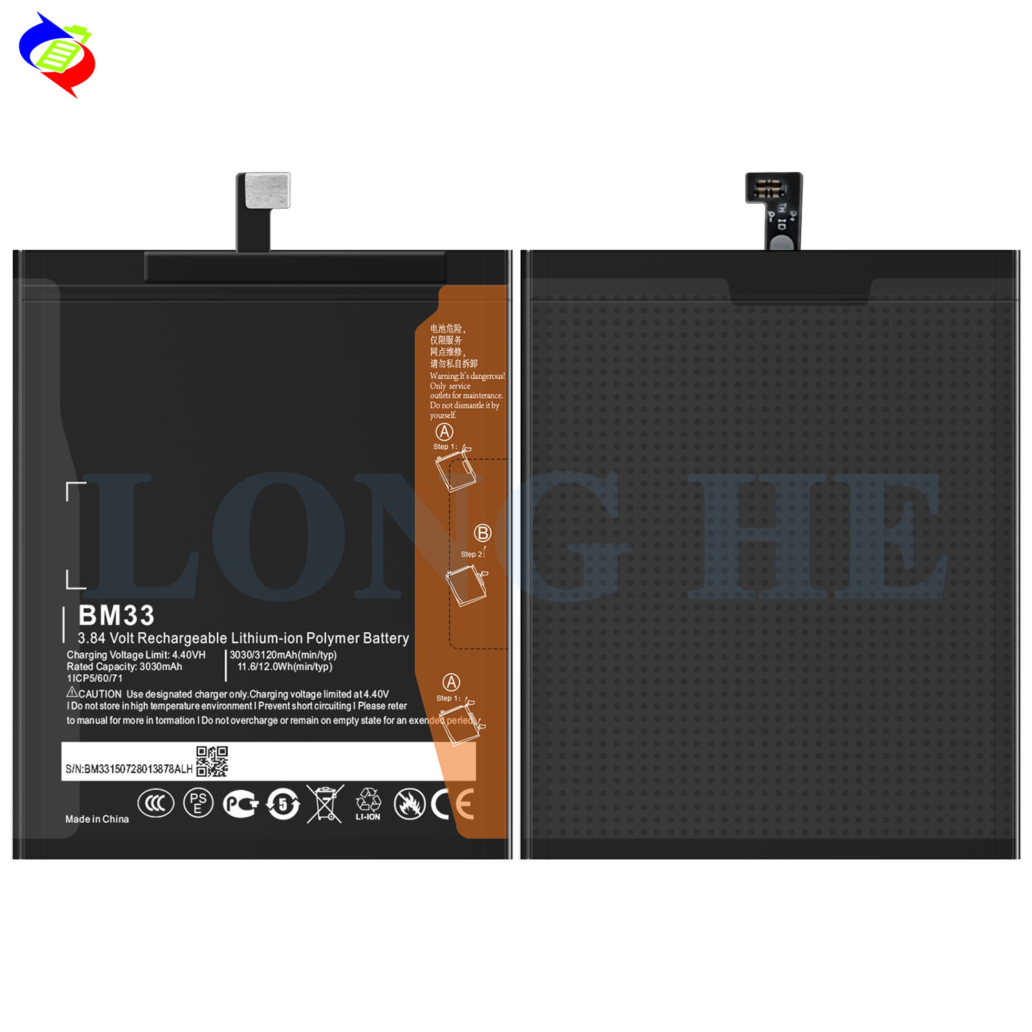 Black Lithium Polymer Cell Phone Battery BM33 for Xiaomi Mi 4i Mi4i GBT 182872013
