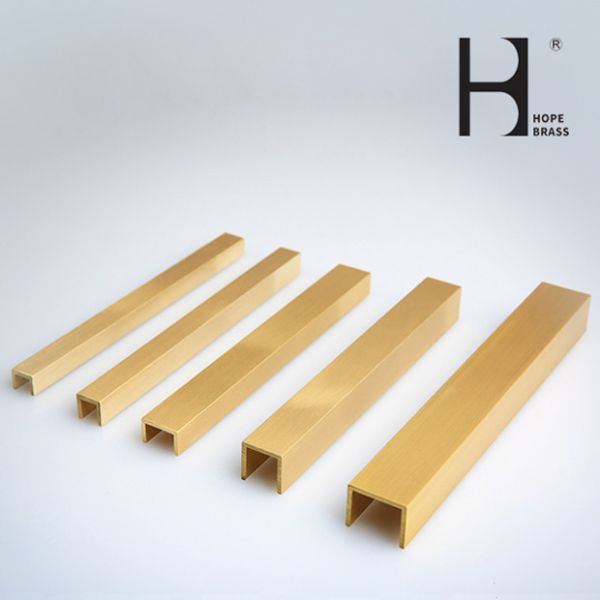 Custom Made Perfectly Structural U Shape Brass Trim Profiles Brass Copper Alloy Extrusion Profiles Customized Drawing
