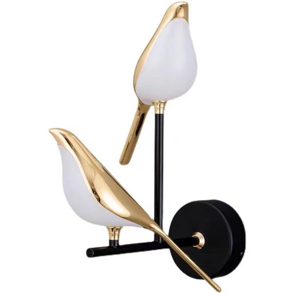 Sea Shipping Gold Round Bird Mounted LED Chandelier