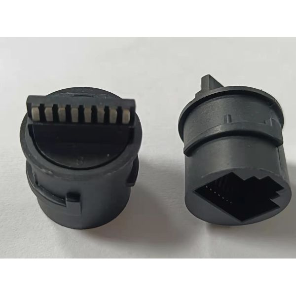 Tab Up Female Lan Connector , Through Hole Customized RJ45 Waterproof Connector