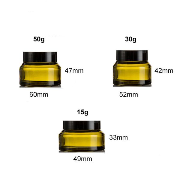 30g 50g Slant Shoulder Cosmetic Glass Jars Hot Stamping Glass Eye Cream Jar