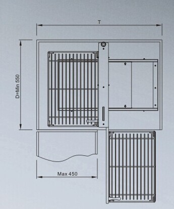 B020 Kitchen basket corner units:Show-hand Corner