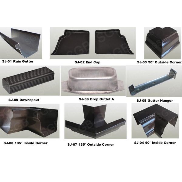 San-gobuild Cheap Price Anti-Corrosion Aluminum Rain Water Gutter Downspout Pvc Gutter Fittings