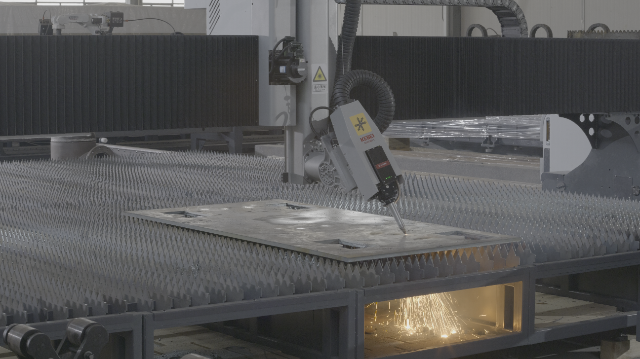 KEBEI Two Z Aaxis Design Plate Sheet Fiber Gantry Laser Cutting Machine Bevel Cutting