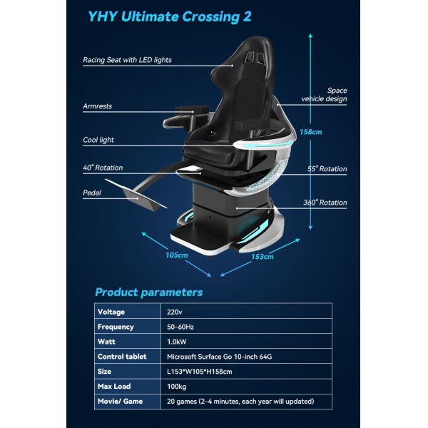 360 VR Chair 720 Degree Rotating VR Simulator Cockpit 9D Virtual Reality Motion Chair