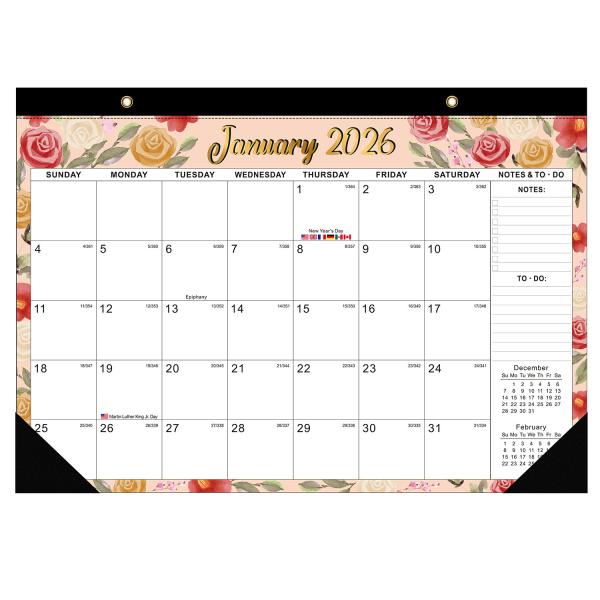Custom Monthly View Layout Personalized Calendar Printing on Glossy Paper Type