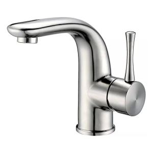 Buy cheap Silver 304 Stainless Steel Basin Taps Single Hole Single Handle product