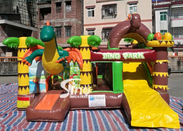 Quality Dinosaur Park Inflatable Bounce Slide Combo Jumping Castle With Slide For Inflatable Games for sale