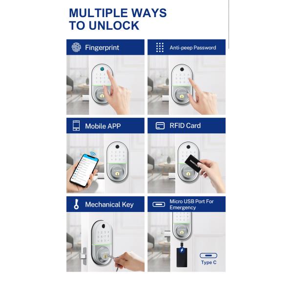 Electronic Digital Deadbolt Smart Lock APP Management System