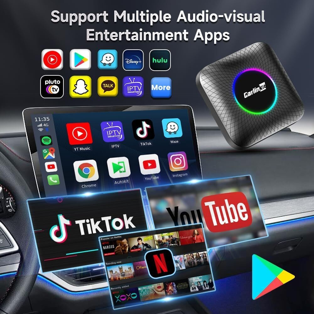 Multi Media CPC200-Tbox Ambient 8+128gb Ai Box SDM660 Wireless Adapter Carplay Dongle Android Auto Dongle for Asia and Europe