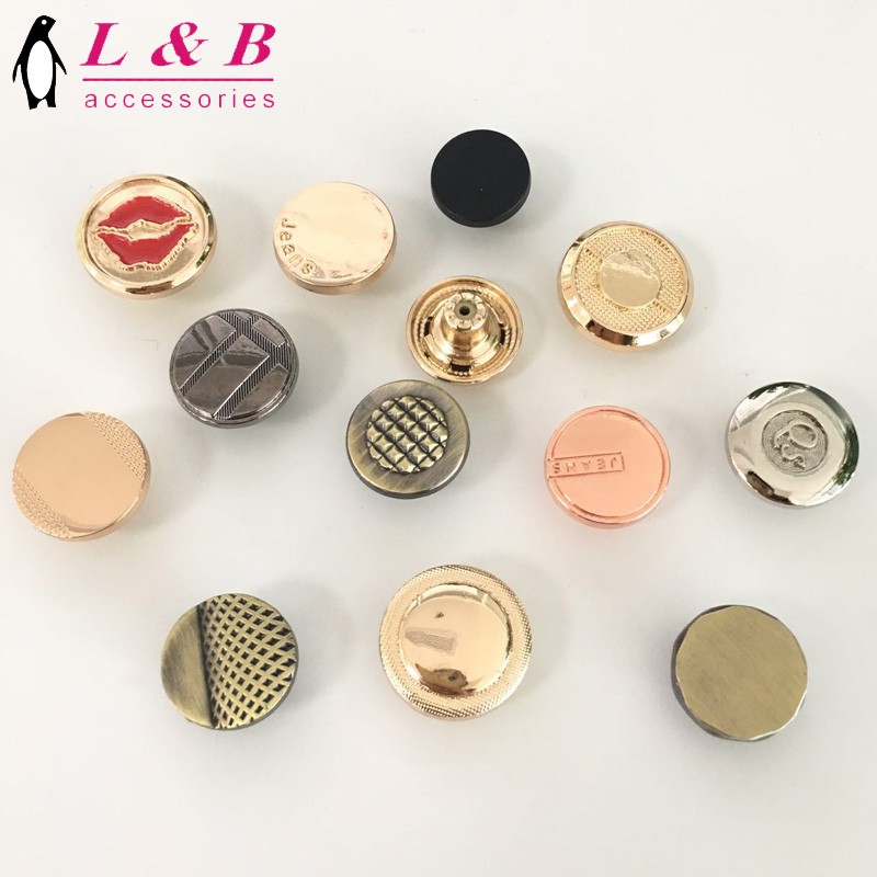 Wholesale custom zinc alloy metal botton Jeans Metal Buttons for lady jeans